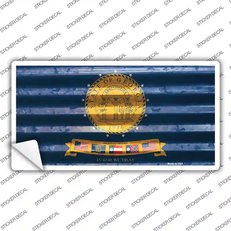 Georgia Corrugated Flag Novelty Sticker Decal