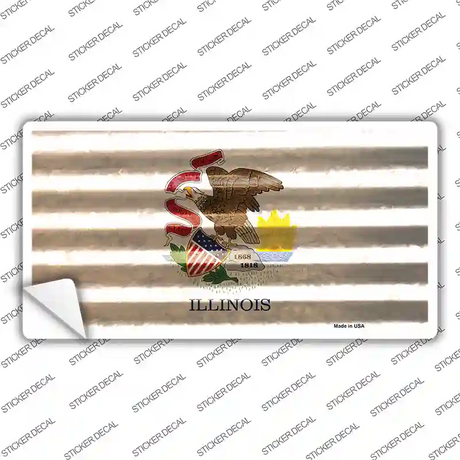 Illinois Corrugated Flag Novelty Sticker Decal