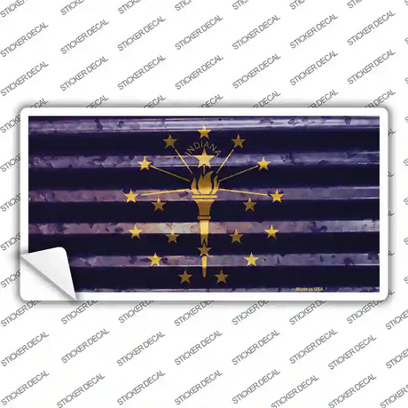 Indiana Corrugated Flag Novelty Sticker Decal