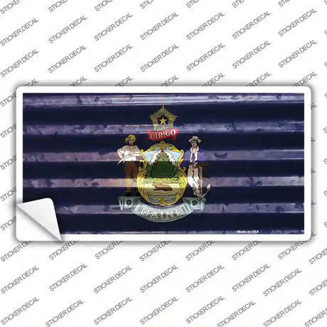 Maine Corrugated Flag Novelty Sticker Decal