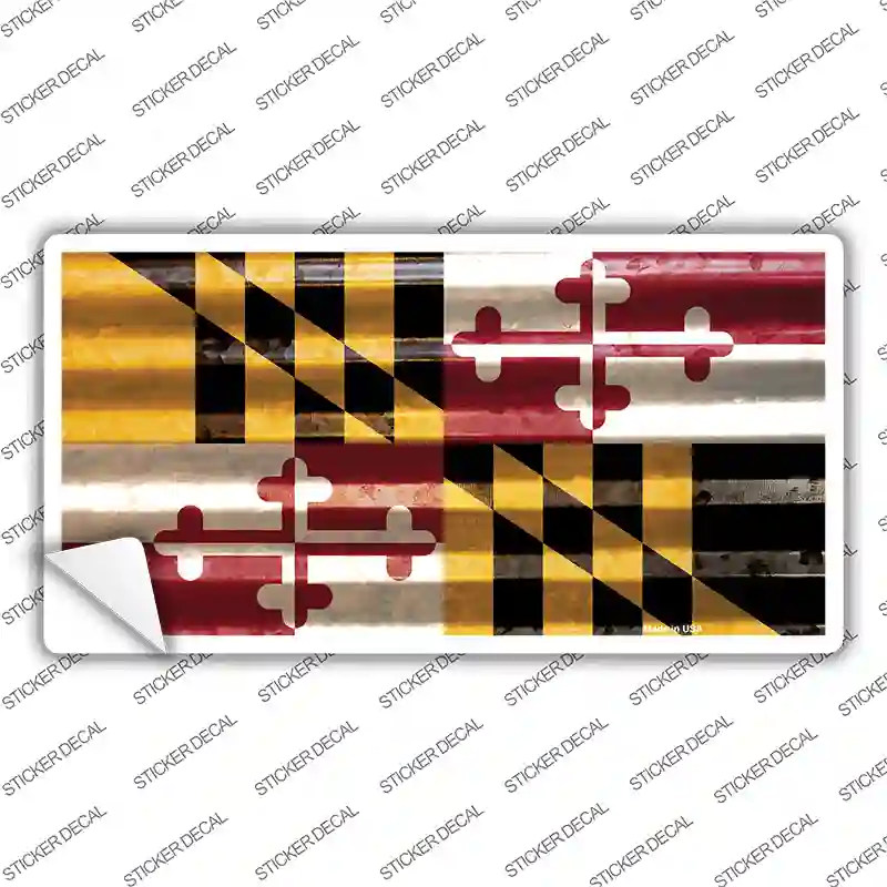 Maryland Corrugated Flag Novelty Sticker Decal