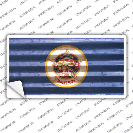 Minnesota Corrugated Flag Novelty Sticker Decal