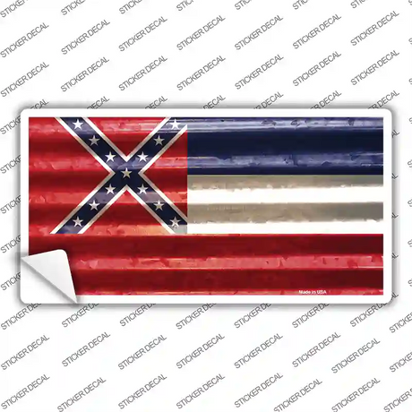 Mississippi Corrugated Flag Novelty Sticker Decal
