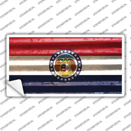 Missouri Corrugated Flag Novelty Sticker Decal