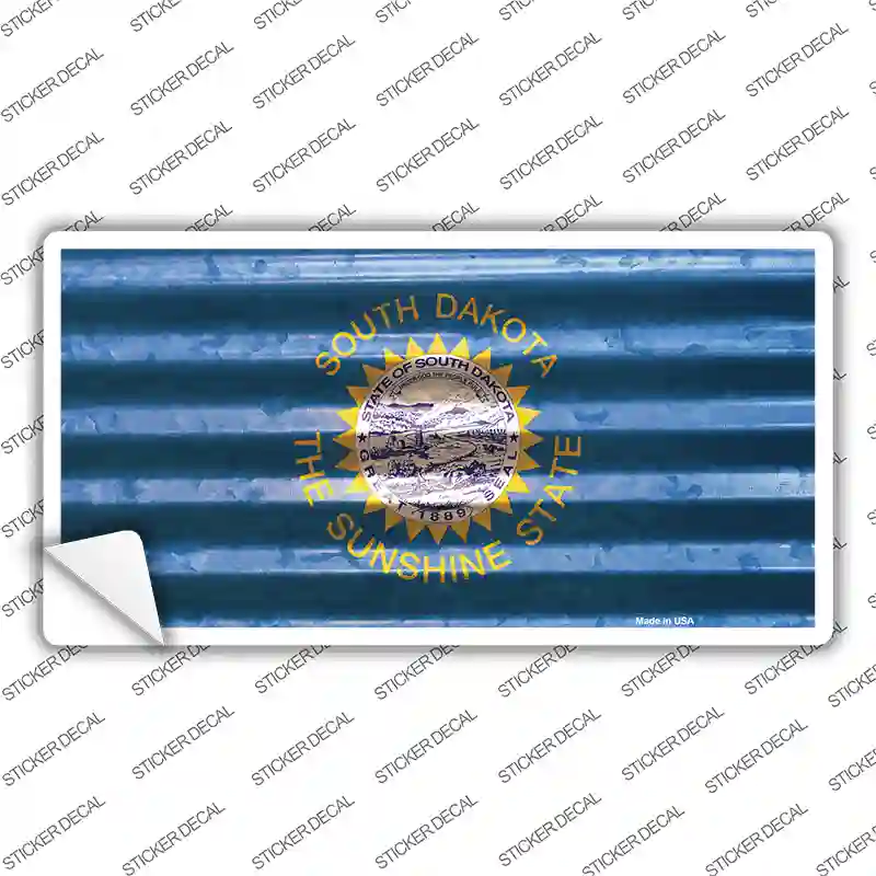 South Dakota Corrugated Flag Novelty Sticker Decal