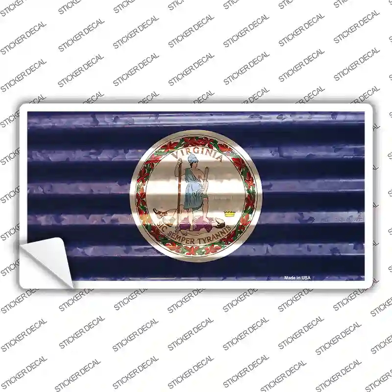 Virginia Corrugated Flag Novelty Sticker Decal