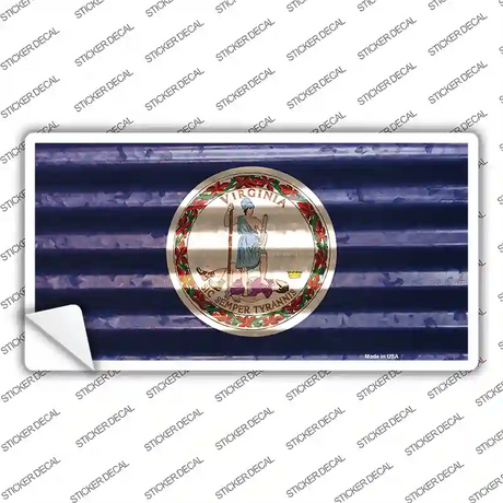 Virginia Corrugated Flag Novelty Sticker Decal