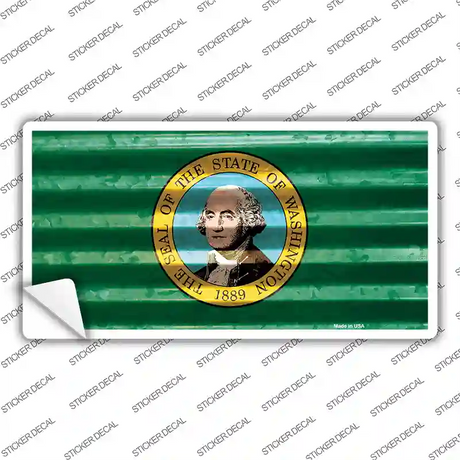 Washington Corrugated Flag Novelty Sticker Decal