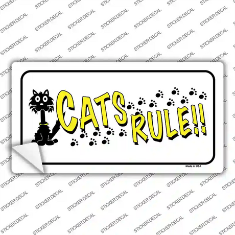 Cats Rule Novelty Sticker Decal
