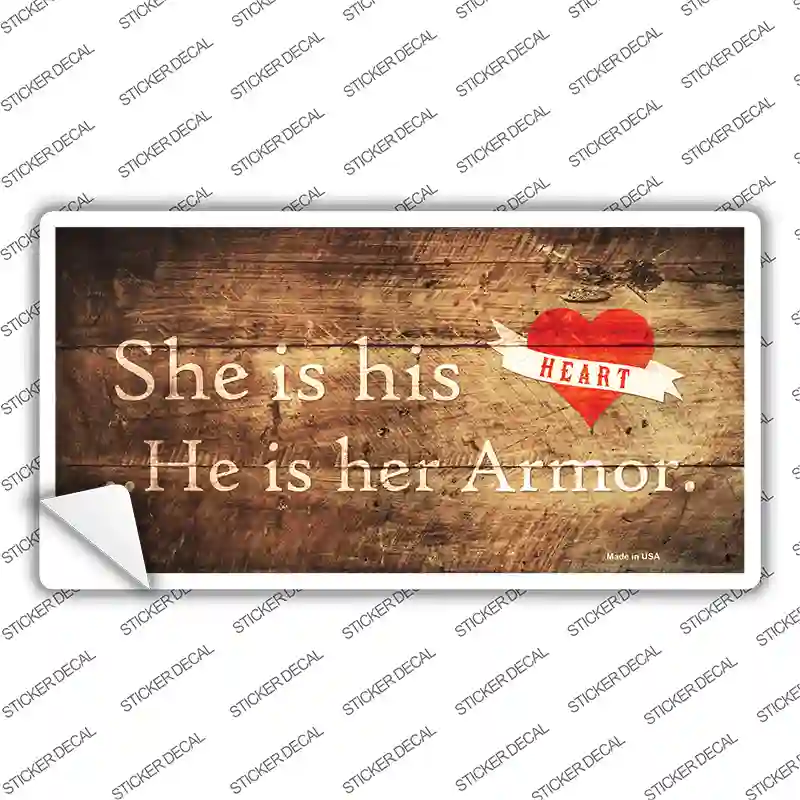 His Heart Her Armor Novelty Sticker Decal