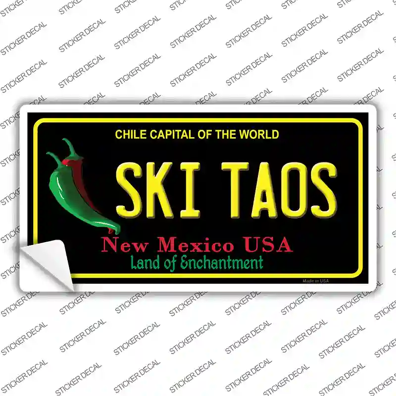 Ski Taos Black New Mexico Novelty Sticker Decal