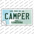 Camper New Hampshire State Novelty Sticker Decal