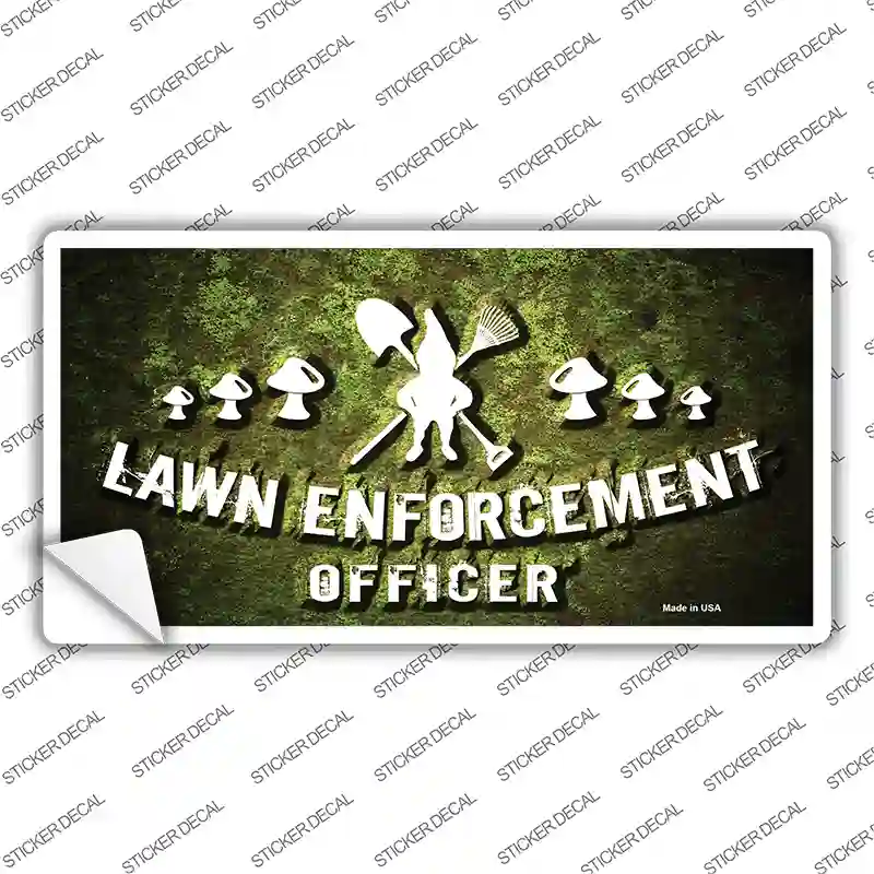 Lawn Enforcement Gnome Novelty Sticker Decal