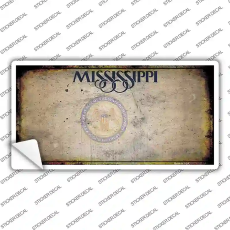 Mississippi Great Seal Rusty Blank Novelty Sticker Decal