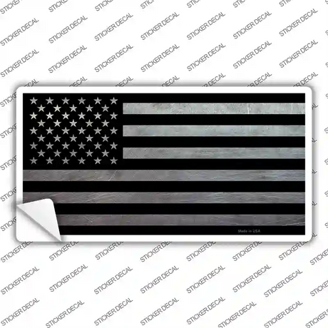 American Flag Black and Gray Novelty Sticker Decal