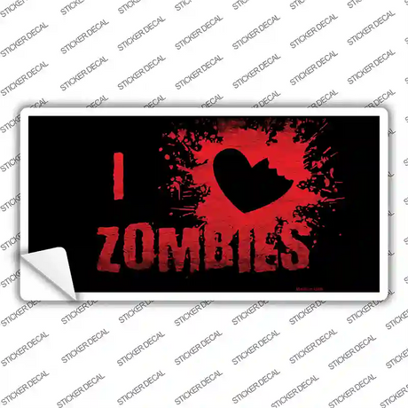 I Love Zombies Blood Novelty Sticker Decal