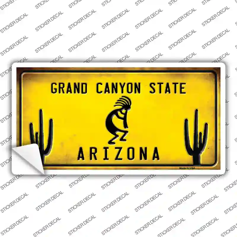 Yellow Arizona Kokopelli Novelty Sticker Decal