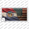 Missouri/American Flag Novelty Sticker Decal