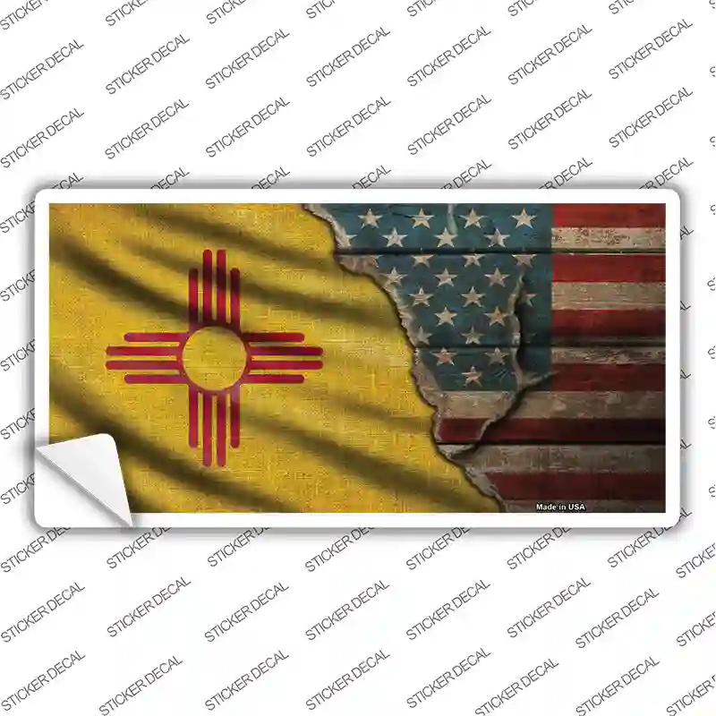 New Mexico/American Flag Novelty Sticker Decal