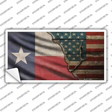 Texas/American Flag Novelty Sticker Decal