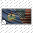 Vermont/American Flag Novelty Sticker Decal