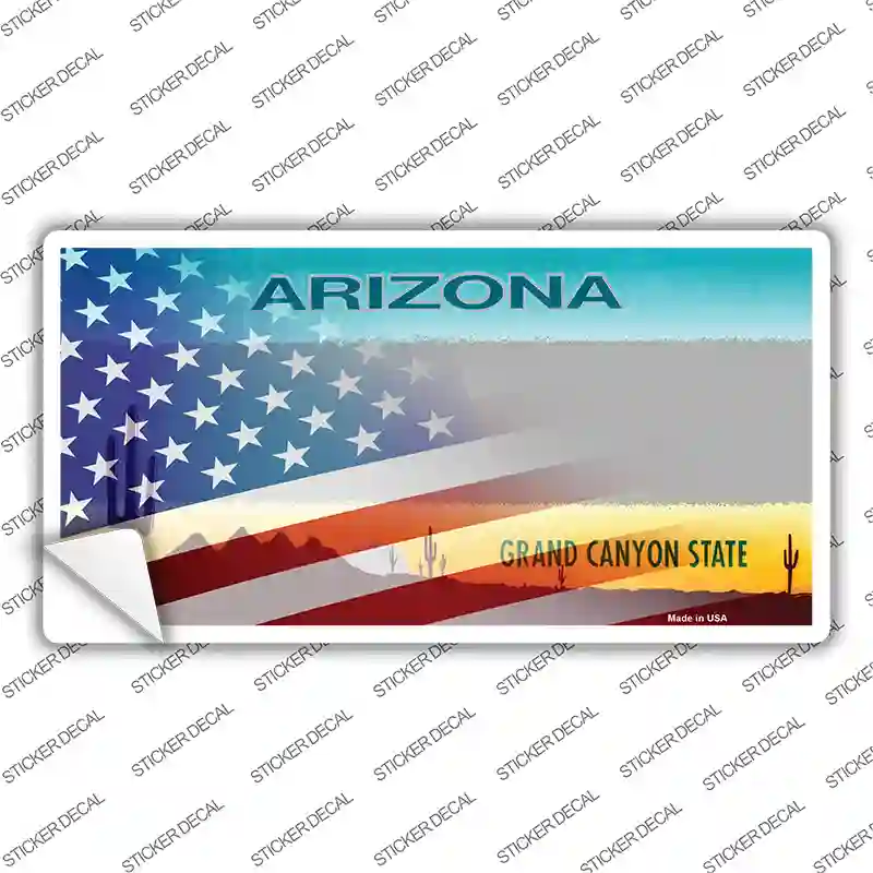 Arizona American Flag Novelty Sticker Decal