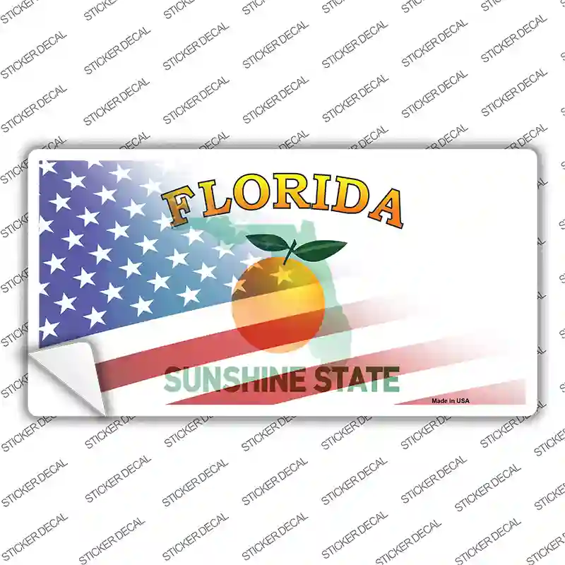 Florida Half American Flag Novelty Sticker Decal