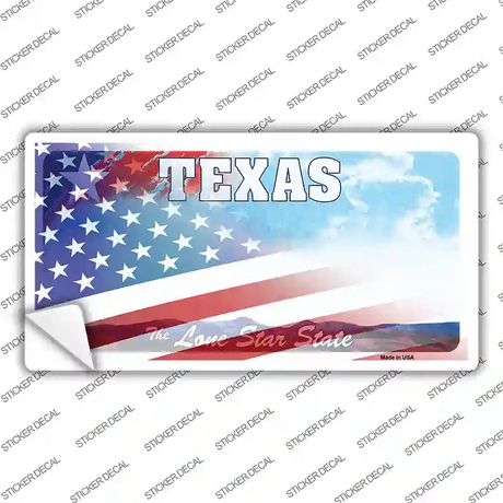 Texas Lone Star American Flag Novelty Sticker Decal