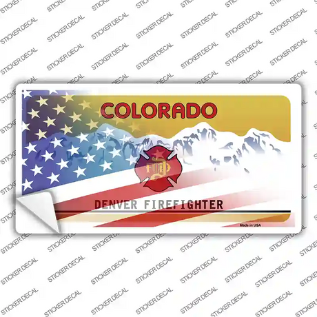 Colorado Firefighter American Flag Novelty Sticker Decal