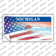 Michigan Half American Flag Novelty Sticker Decal