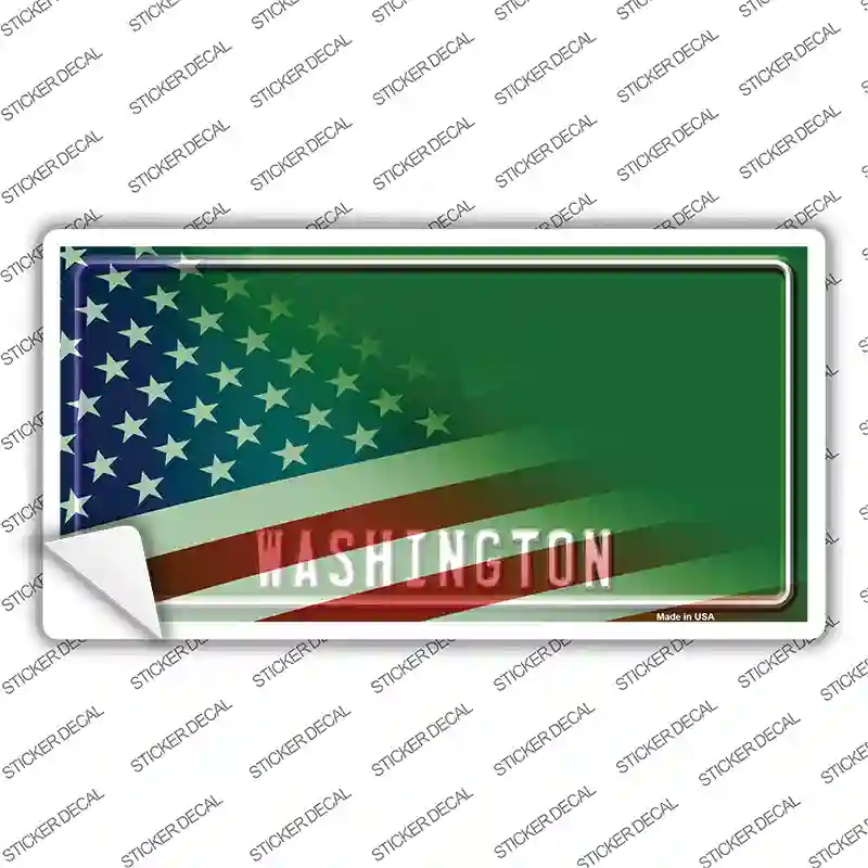 Washington Half American Flag Novelty Sticker Decal