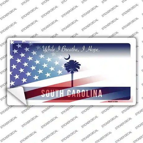 South Carolina Half American Flag Novelty Sticker Decal