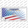 Mississippi Half American Flag Novelty Sticker Decal