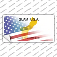 Guam with American Flag Novelty Sticker Decal