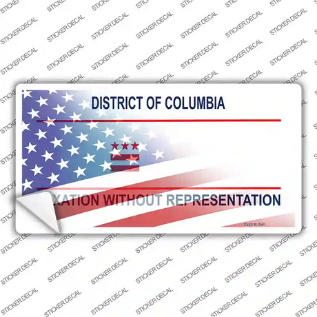 District of Columbia with American Flag Novelty Sticker Decal
