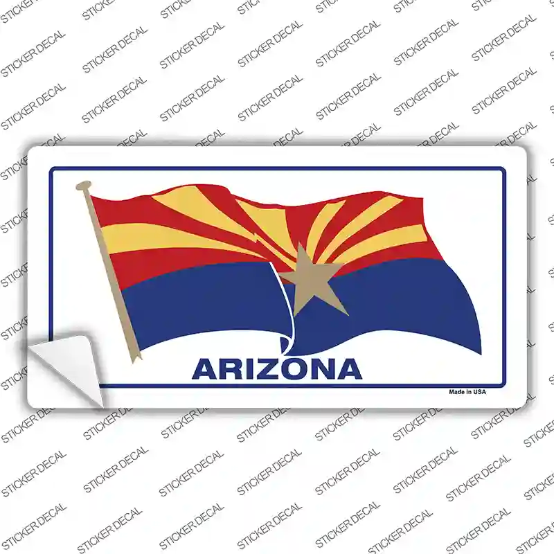 Arizona Waving Flag Novelty Sticker Decal