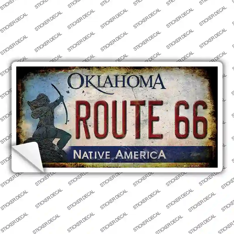Route 66 Oklahoma Rusty Novelty Sticker Decal