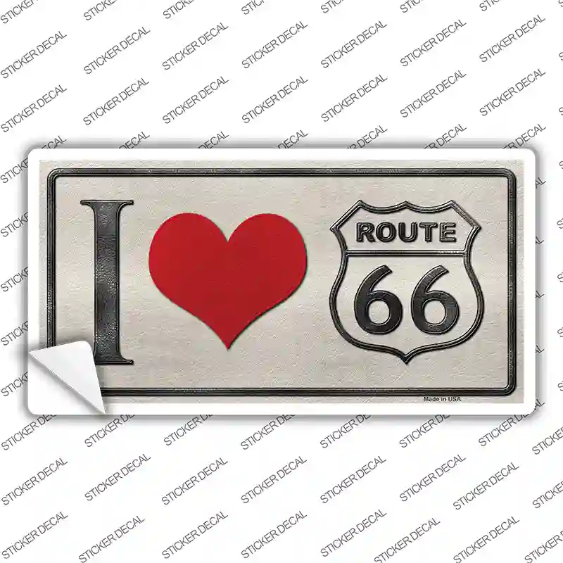I Love Route 66 Novelty Sticker Decal