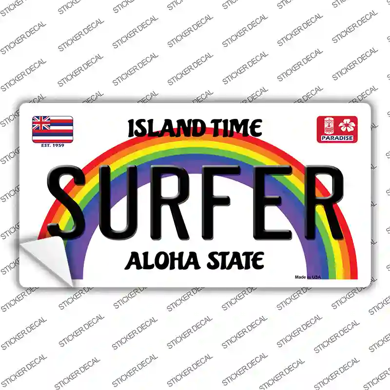 Surfer Hawaii Novelty Sticker Decal