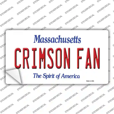 Crimson Fan MA Novelty Sticker Decal