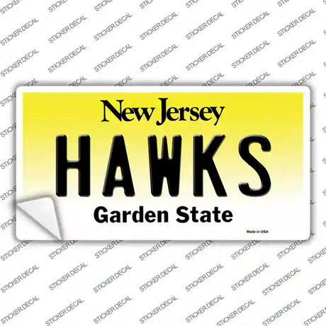 Hawks NJ Novelty Sticker Decal