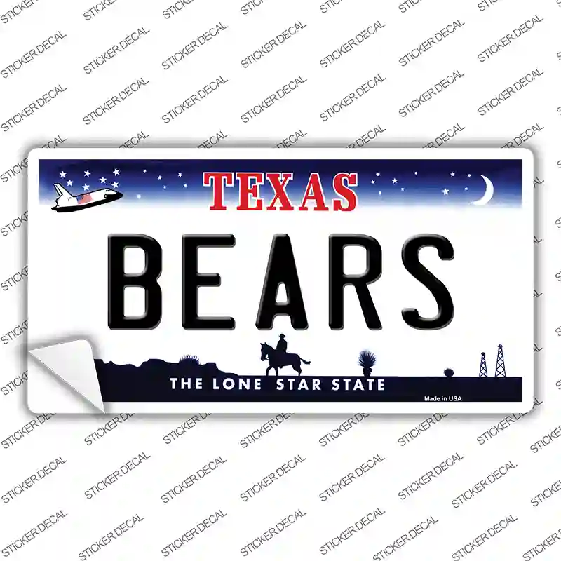 Bears TX Novelty Sticker Decal
