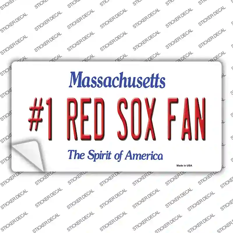 Number 1 Red Sox Fan Novelty Sticker Decal