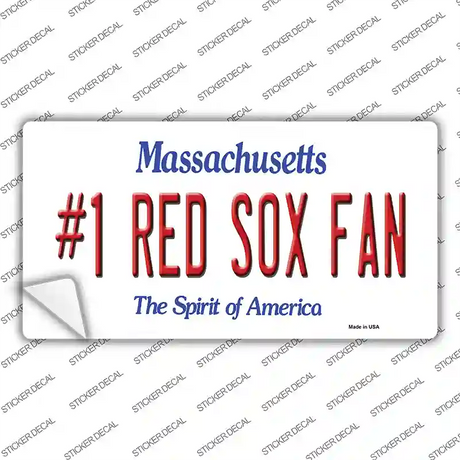 Number 1 Red Sox Fan Novelty Sticker Decal