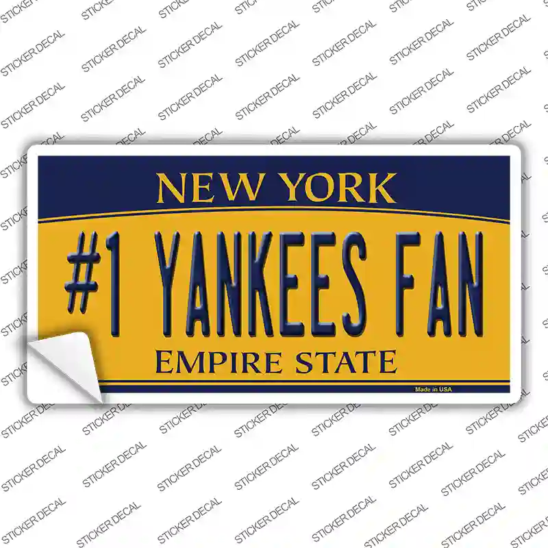 Number 1 Yankees Fan Novelty Sticker Decal