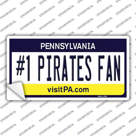 Number 1 Pirates Fan Novelty Sticker Decal