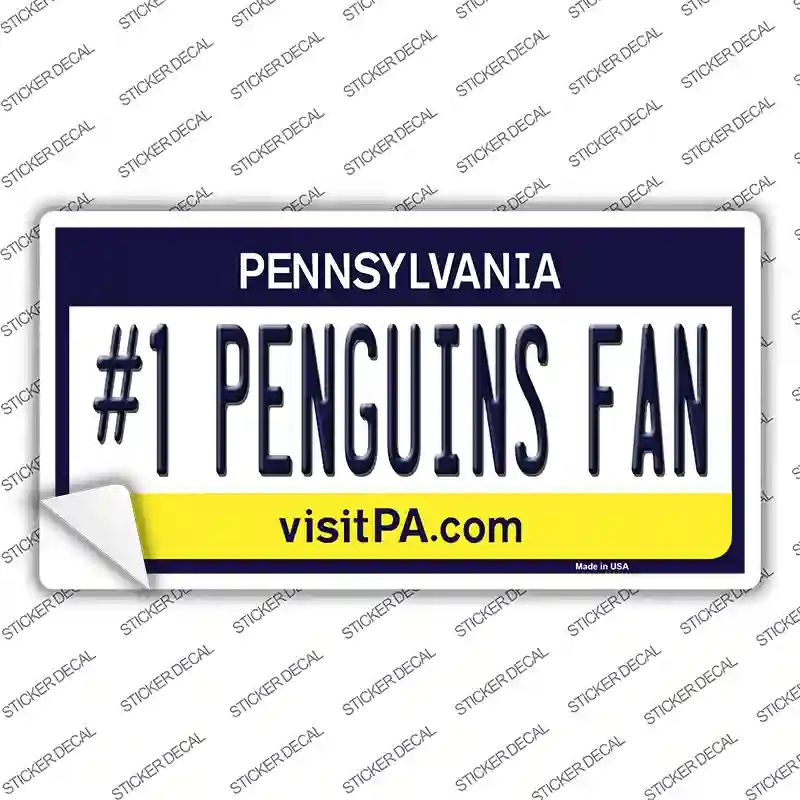 Number 1 Penguins Fan Novelty Sticker Decal