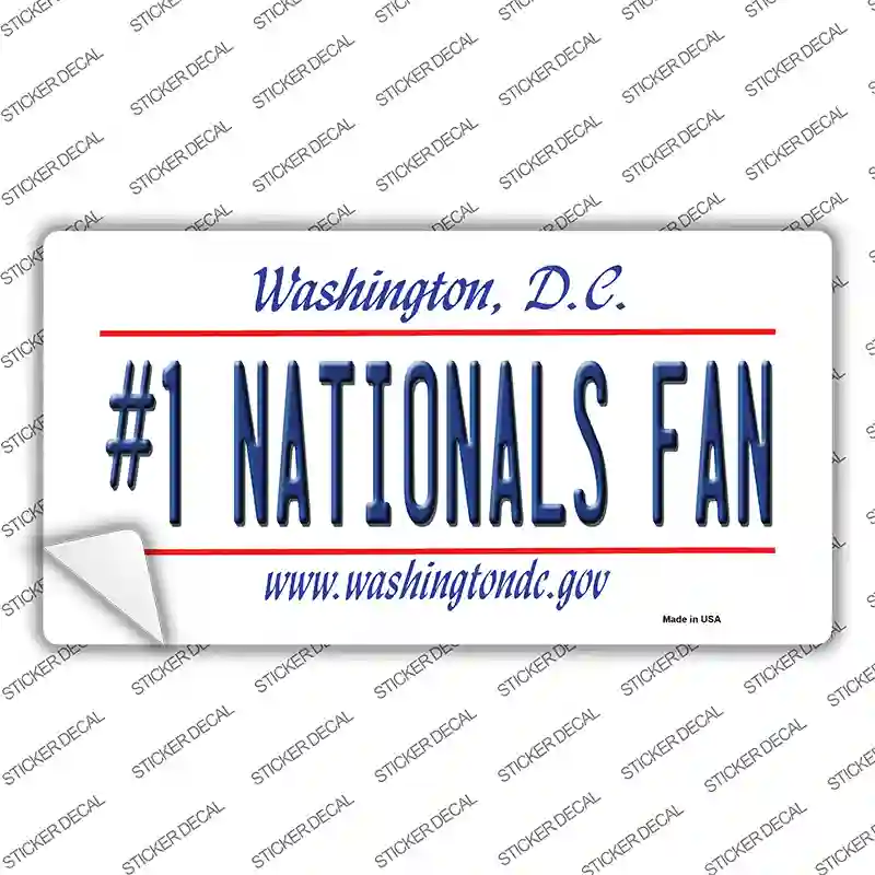 Number 1 Nationals Fan Novelty Sticker Decal