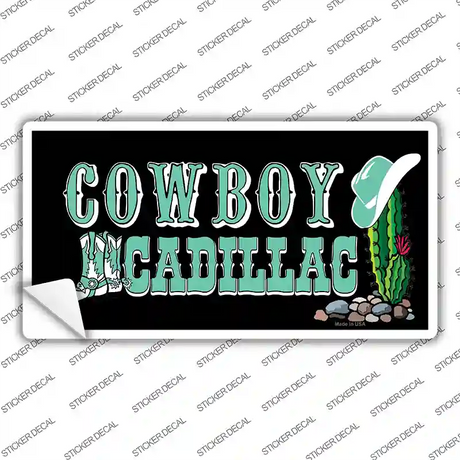 Cowboy Cadillac Novelty Sticker Decal