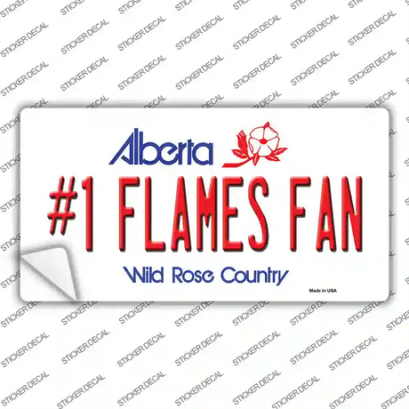 Number 1 Flames Fan Novelty Sticker Decal